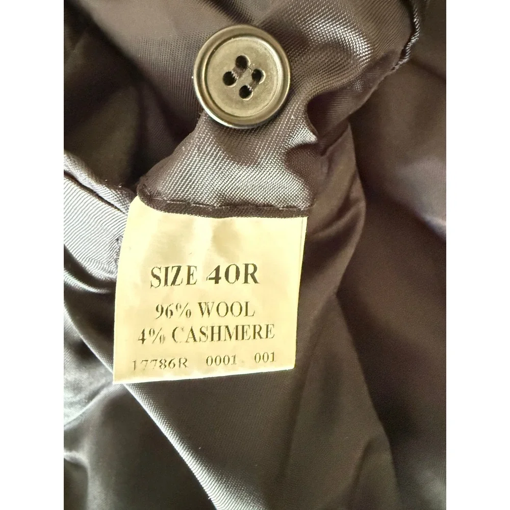 Jos. A.‎ Bank Black Wool Cashmere Overcoat Topcoat 40R